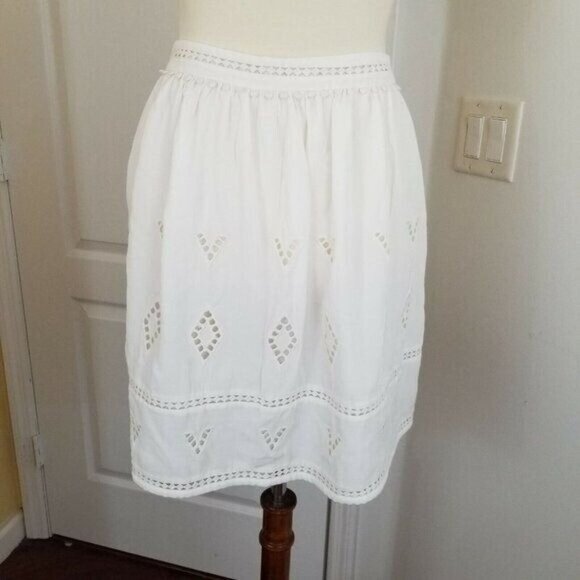Scotch & Soda Skirt 2 White Lace Insert Eyelet Beach Holiday Summer Resort - Picture 8 of 12